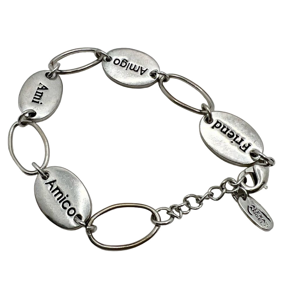 🍭4/$20 Alexa’s Angels Silver Reversible Friend Charm Bracelet